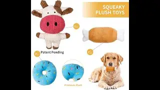 Toozey 7 Pack Small Dog Toys, Puppy Teething Toys Durable Ropes Chew Toys Cute Calf Squeaky Dog Toys