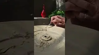 Trimming a platter. #pottery #ceramic #potterywheel #studiopottery