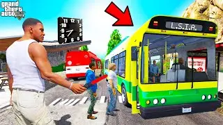 Franklin Upgrade His House to a Bus Station in GTA 5 | SHINCHAN and CHOP