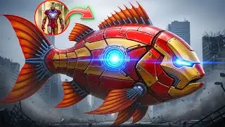 GIANT Fish 🐟 Heroes vs Marvel & DC Superheroes Ultimate Battle Begins