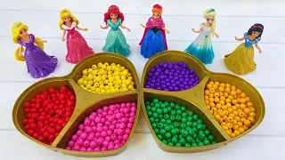 Satisfying Video I How to make Princess Lolipops in to Pool AND Rainbow Painted Cutting ASMR