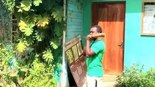 Sounding the abeng @ Charles Town Maroon Village @majestymedia.net