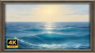4K Ocean Horizon Painting | Art Framed Screensaver | Art for Your TV