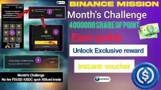 Binance Monthly Challenge Complete Mission Claim Free Instant Token Voucher Earn Points