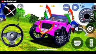 Mahindra Thar Lovers. Jai Veeru Song🚗 indian car simulator 3d game...🔥 Pink Mahindra thar modified