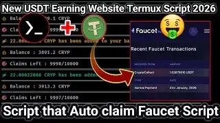 Nuyul New USDT💶 Earning Website Script - Auto Claim Faucet Via Termux - Earn Free USDT 2026 💯Working