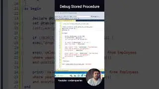 how to debug a stored procedure in SQL server 