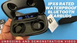 Unboxing and Review of IPX8 Waterproof bluetooth 5.2 earbuds by Elecarge