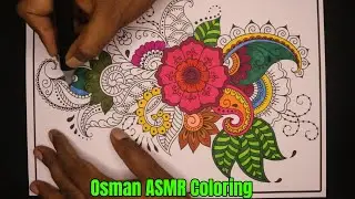 Classic Floral Mandala Coloring Page Colored By Osman ASMR Coloring | Floral Mandala Coloring Page