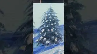 Lake Tahoe California original oil painting of the winter pine trees in the Sierra Nevada Mountains