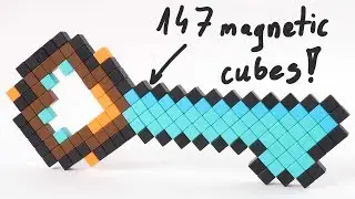 Magnetic Minis: Magic Key made of 147 cubes (construction project pixel art style)