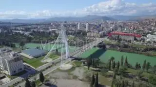 Aerial View Of Millennium Bridge Over Moraca River, Podgorica - Stock Footage | VideoHive 15243695