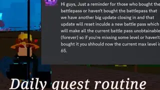 (King legacy) Daily quest routine (old and new daily quest)