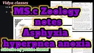 Msc zoology notes Asphyxia hyperpnea Anoxia all notes 
