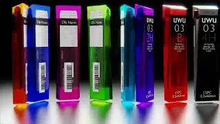 Blender 3D 4K 60 fps video of mechanical pencil refill models rotating on a mirror #3d #4k #60fps