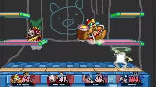 Batalha de SSF2 #103: King Dedede e Meta Knight vs Wario e Waluigi
