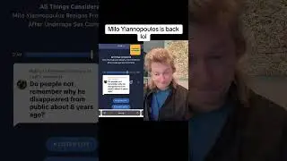 Майло Яннопулос вернулся LOL #miloyiannopoulos #maga #predator #charliekirk #p3do #criminal #gross