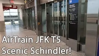 Scenic Schindler Hydraulic Elevators at JFK Airport Terminal 5 AirTrain Station