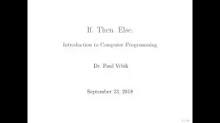 Lecture 7 Section 1 -- If Statements