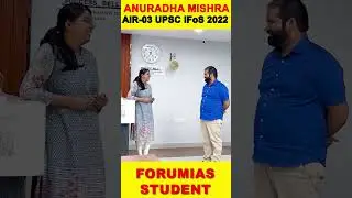 IFoS Topper ANURADHA MISHRA | Rank 03 | UPSC IFoS 2022 | #forumiastoppers