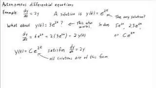 Introduction to autonomous differential equations