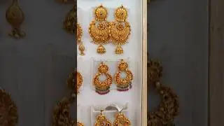 Lalitha Jewellery Chandbali Gold Earrings New Designs...#likeshallu #lalithajewellery