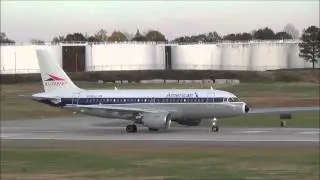 Allegheny Airlines A319 Retrojet Departs CLT