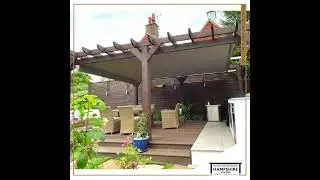 Motor driven waterproof retractable pergola shade