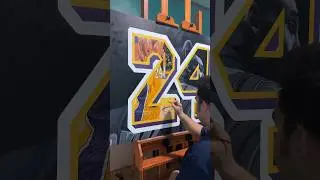 The Process 🎨🏀 KOBE BRYANT 24 Oil on Canvas 3x4ft #kobe #24 #kobebryant #ourlegend #blackmamba
