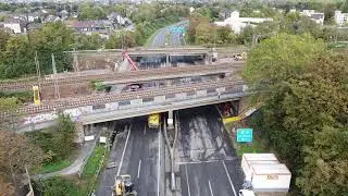 Drohnenflug am 30.9.2020 &uuml;ber die Baustelle auf der A40 in Styrum