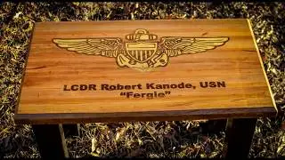 Custom navy end table
