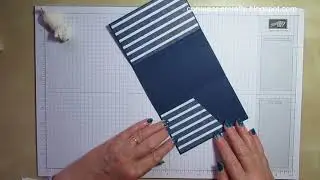 Mini Tri fold Notebook with Pocket using Come Sail Away