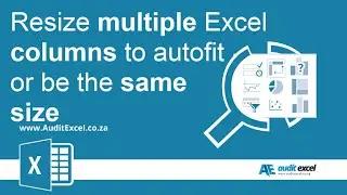 Resize columns to fit in Excel- 1 column, autofit, 2+ the same size