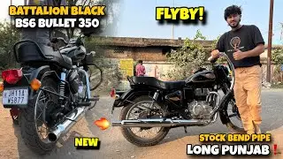Новый BS6 Battalion Black Bullet 350 pe Long Punjab laga diya! Тест звука выхлопа Long Punjab | #MxK