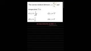 The correct relation between Y= Cp/ Cv and temperature T is | JEE Main 2023