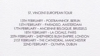 St. Vincent 2014 European Tour
