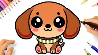 CÓMO DIBUJAR UN PERRITO SALCHICHA KAWAII FACIL