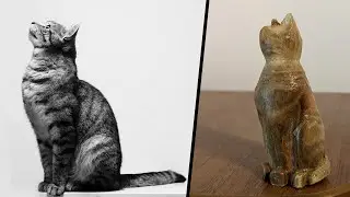 Wood carving. Cat (decorative ash tree) / Резьба по дереву. Кiт (декоративный ясень)