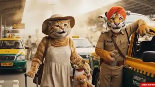 Adventure of Mama Cat and kitten travel to India