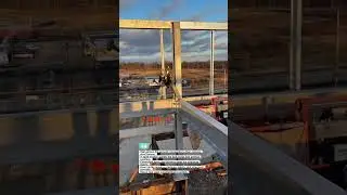 Heavy Steel Beam Alignment at Height #SteelErection #Construction #Ironworker