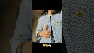 Sunflower embroidery shirt 🌻🧵🪡 #ytshorts #trendingshorts #embroidery #sunflower #trending