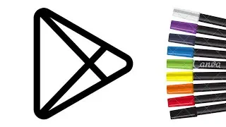 How to draw a google play store logo #drawingforkids