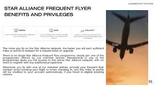 STAR ALLIANCE FREQUENT FLYER BENEFITS AND PRIVILEGES