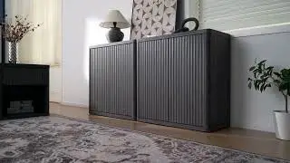 SICOTAS Cas Buffet Cabinet with Storage and 2 Doors - Dark Grey Alder