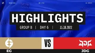 EG vs JDG highlights | Worlds 2022 Groups B Day 6 | Evil Geniuses vs Jingdong Gaming