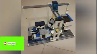 how to build a Lego rail container crane
