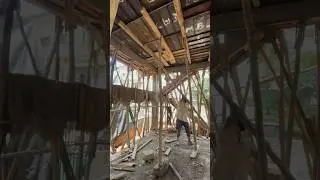 Wooden Centring removal | Formwork of slab removal |  Shuttering plate removal | #shorts #shuttering