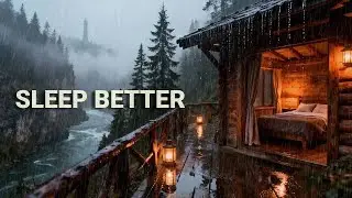 🔴 [Ultimate Peace] River Rain Ambience in Cozy Log Cabin to Ease Anxiety and Improve Sleep 💤🌊
