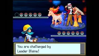Pokemon Soothing Silver - Kanto Leader Blaine @ Seafoam Islands, Postgame (Singles, Hard Mode)