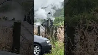 真岡鐡道SL　汽笛からの転車台からバック